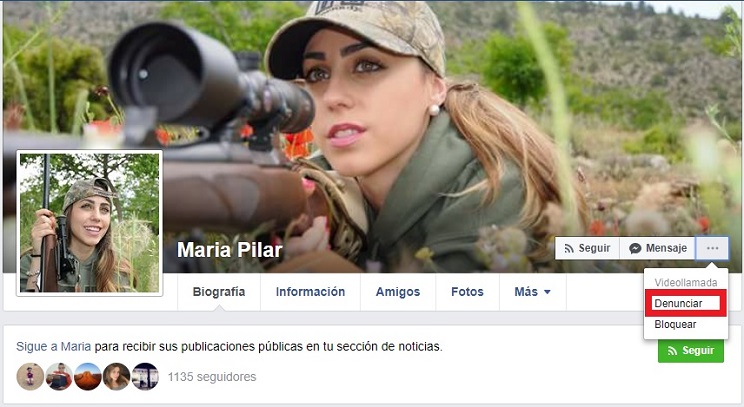 Captura de pantalla de cómo denunciar un perfil falso / Fotografía: Jara y Sedal