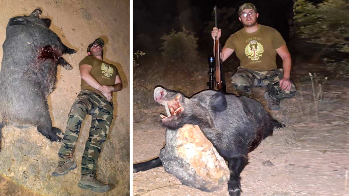 Un jabalí de 140 kilos le ataca después de que se le caiga el rifle: así fue la primera espera de este cazador