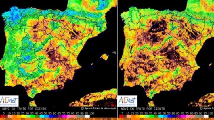 Mapa que refleja la sequía en España / Fotografía: AEMET