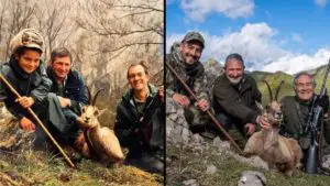 Padre, hijo y guarda repiten la misma foto de caza 20 años después