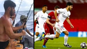 El futbolista del Real Madrid Marco Asensio se va de pesca en sus vacaciones