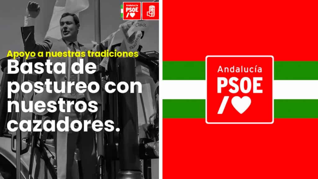 Imágenes del vídeo difundido por el PSOE de Andalucía entre los cazadores.