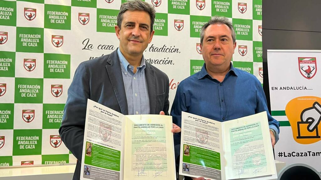José María Mancheños, presidente de la FAC, y Juan Espadas, candidato del PSOE a la presidencia de Andalucía. @Jara y Sedal