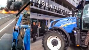 Los agricultores holandeses estallan contra las normas ecologistas europeas: cortan autopistas, aeropuertos, puntos estratégicos...