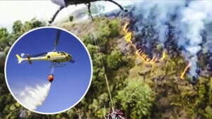 Este vídeo sobre la puntería de un helicóptero arrojando agua en un incendio impacta en TikTok