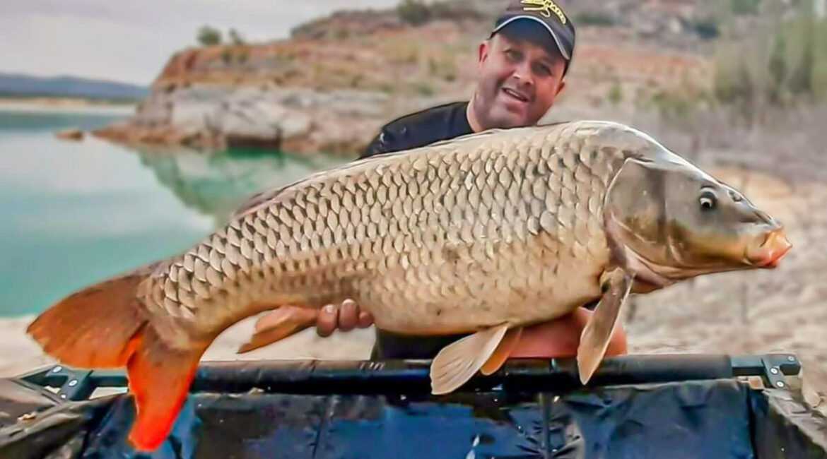 Pesca uno de los monstruos de Guadalajara, una enorme carpa de casi 20 kilos en el embalse de Buendía
