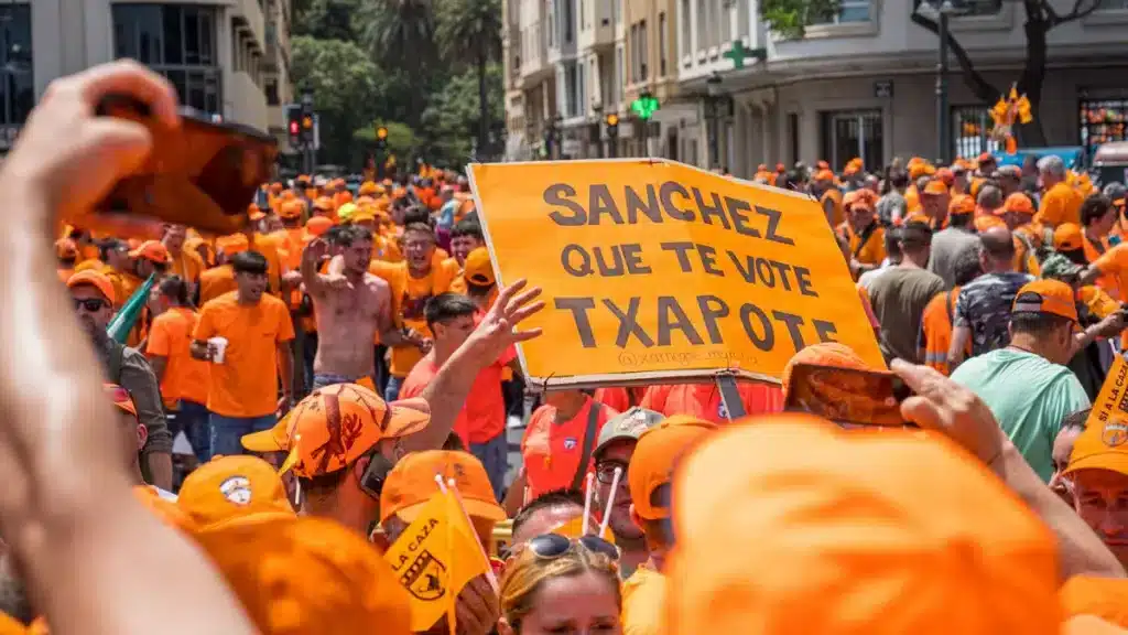 Estos son los mensajes que mandaron los cazadores a los políticos en la manifestación de Valencia