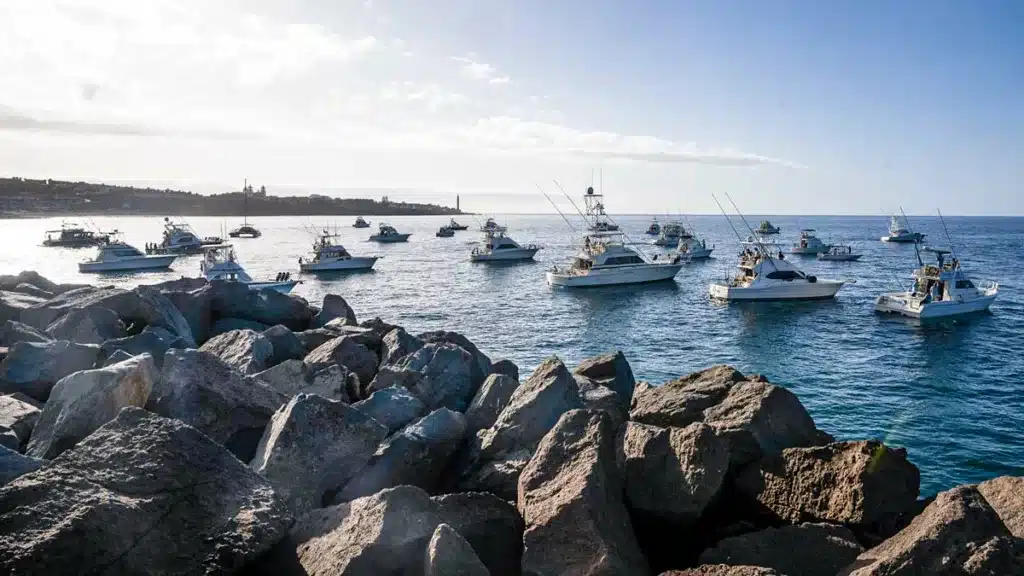 Barcos saliendo del puerto al Open. © Open Internacional Pesca de Altura Gran Canaria