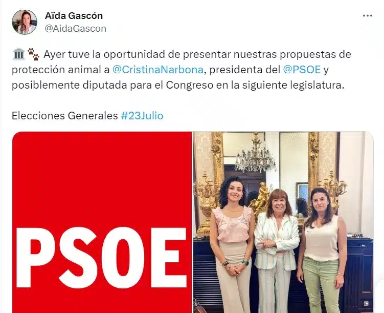 Tweet de Aïda Gascón