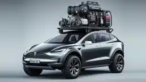 Tesla anuncia un coche todoterreno que incluye un generador de gasolina para recargarlo en el campo