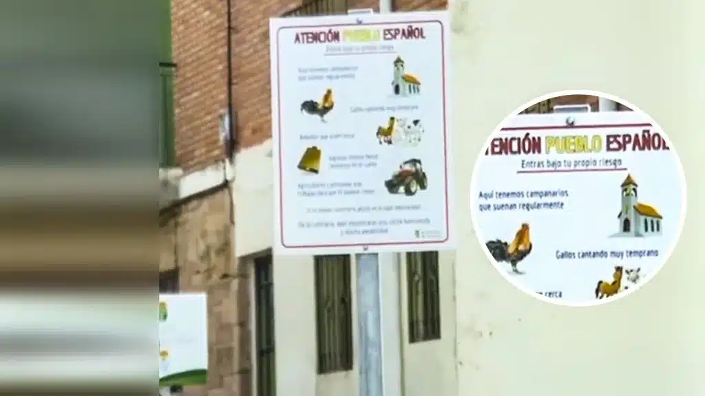 El contundente cartel a la entrada de un pueblo de Segovia a los que se quejan de los ruidos