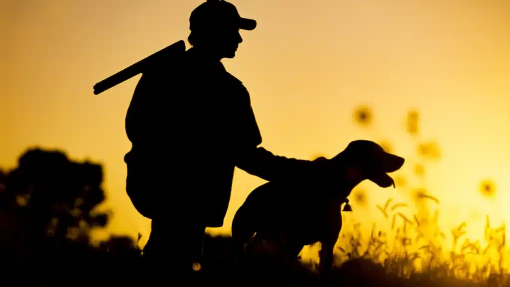 Un cazador con su perro.