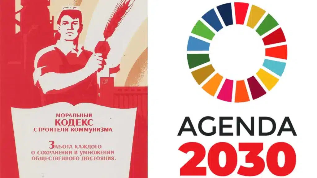 Propaganda del Código Moral del Constructor del Comunismo y de la Agenda 2030.