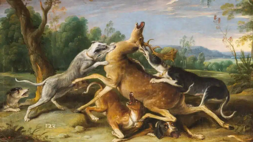 Obra 'Caza de Venado', de Frans Snyders, pintada entre el Siglo XVI y el XVII. 