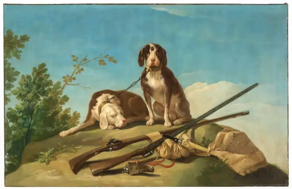 Cuadro 'Perros en traílla' de Francisco de Goya y Lucientes. 1775 