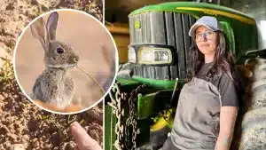 La agricultora que ofrece cazar conejos gratis en sus tierras revela ahora que tiene otro problema
