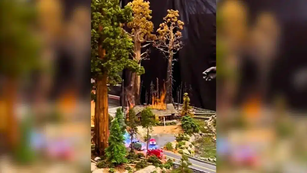 Recrean un incendio forestal con todo detalle en este increíble diorama.