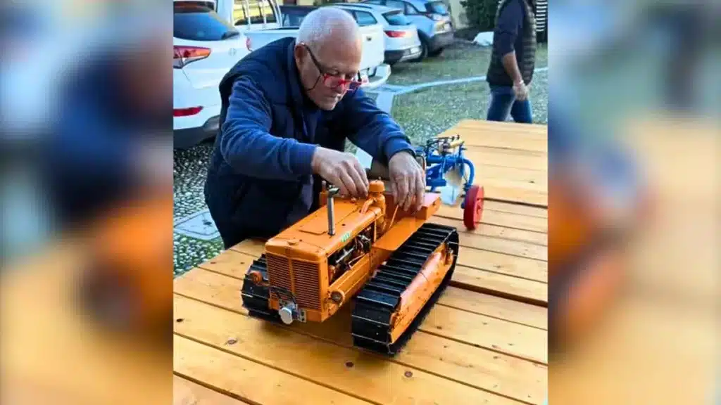 Así es la increíble miniatura de un tractor de cadenas Fiat 70 C.