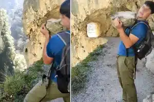 lanza piedra Ruta del Cares