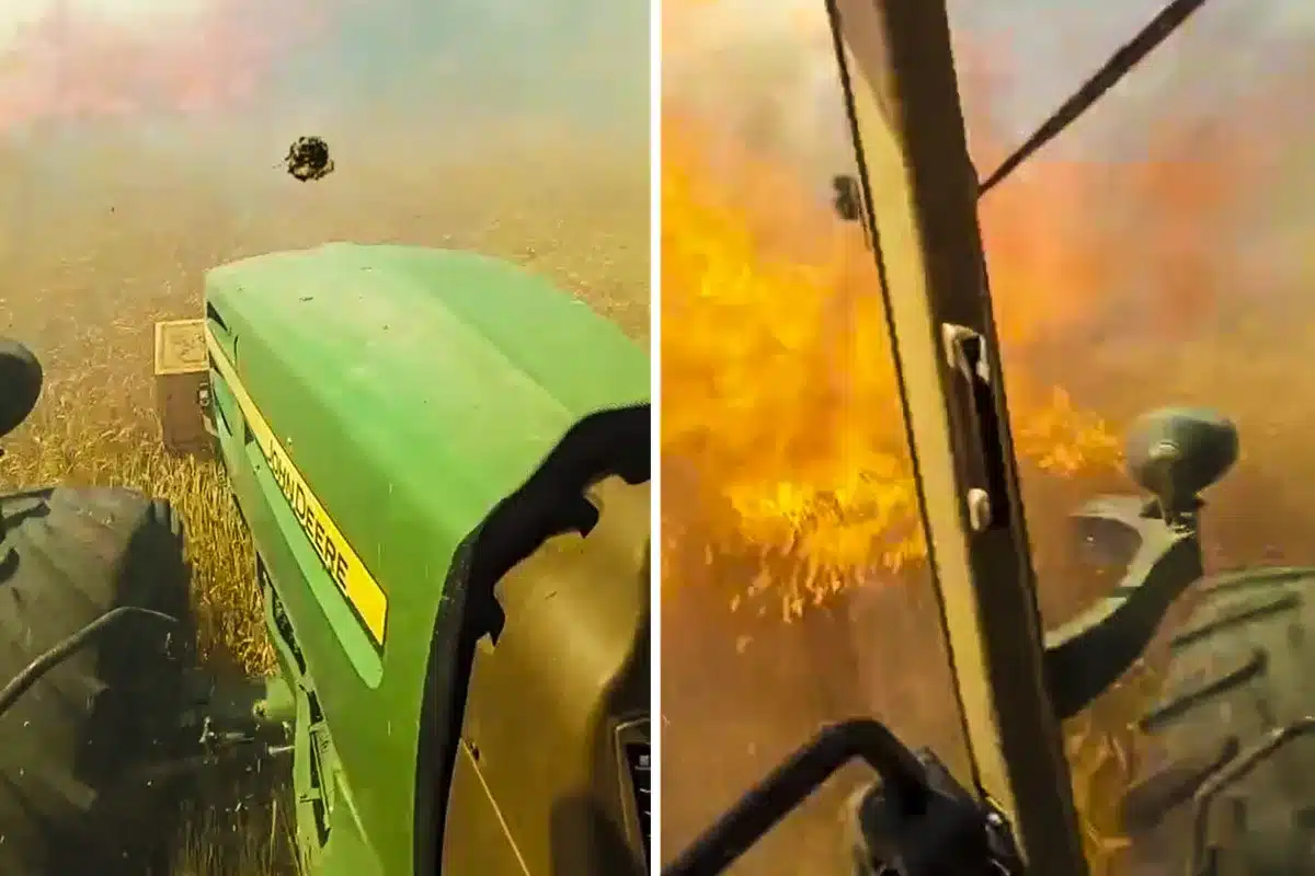 Un agricultor graba el momento en el que es engullido por las llamas ...