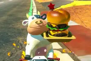 Vaca hamburguesa Peta Nintendo