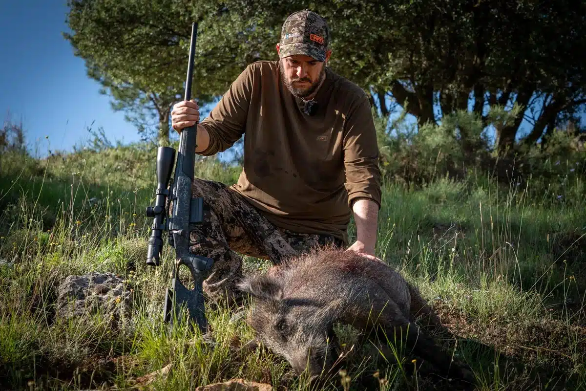 Jabalí cazado con el Bergara B14 Thumbhole.
