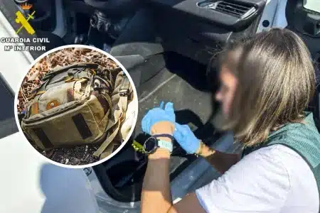 sorpresa Guardia Civil furtivos mochila