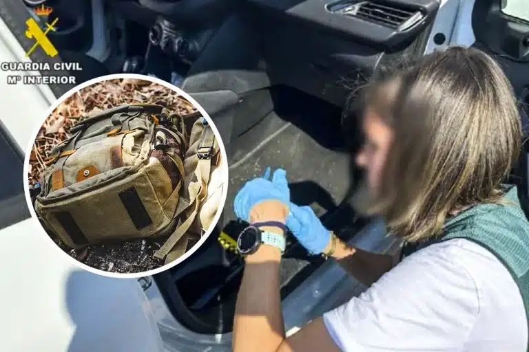 sorpresa Guardia Civil furtivos mochila