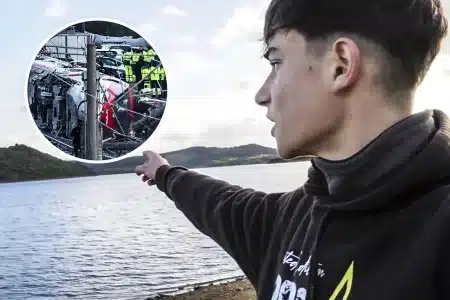 joven pescador accidente tren