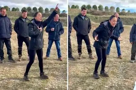 Yaiza cantando en Nava del Rey. © TikTok