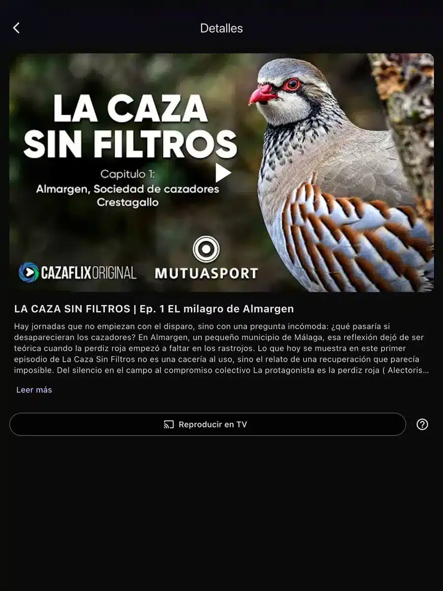 La nueva app cuenta con una función para enviar el contenido a la tv.