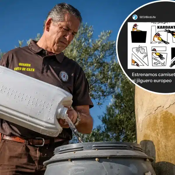 ecologistas estrenan camiseta cazadores echan agua campo