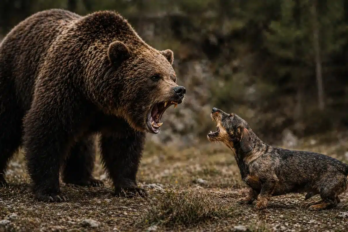 Oso mata perro León