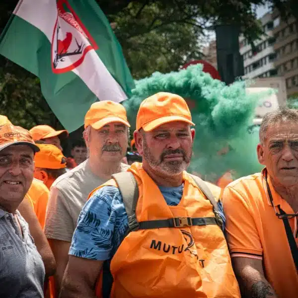 Cazadores andaluces en la manifestación de Valencia de 2023.