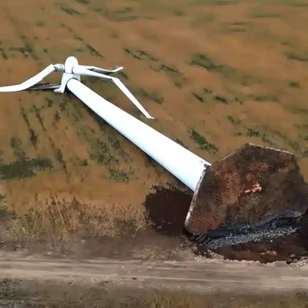 viento arranca enorme turbina