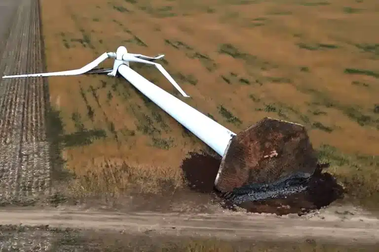 viento arranca enorme turbina