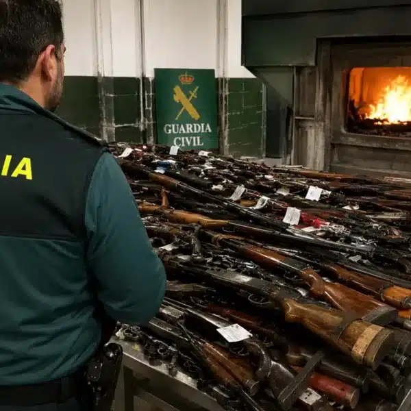 Guardia Civil queman armas