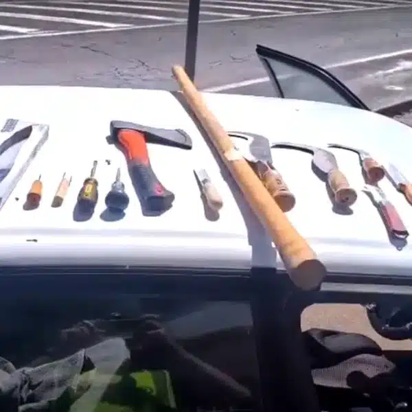 portugués coche repleto armas blancas