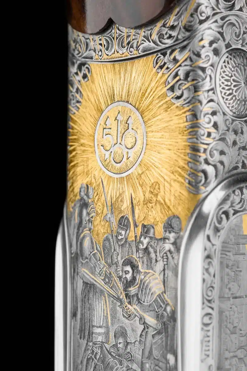 Detalle de la parte baja de la báscula de la La SO10 ELL History de Beretta.