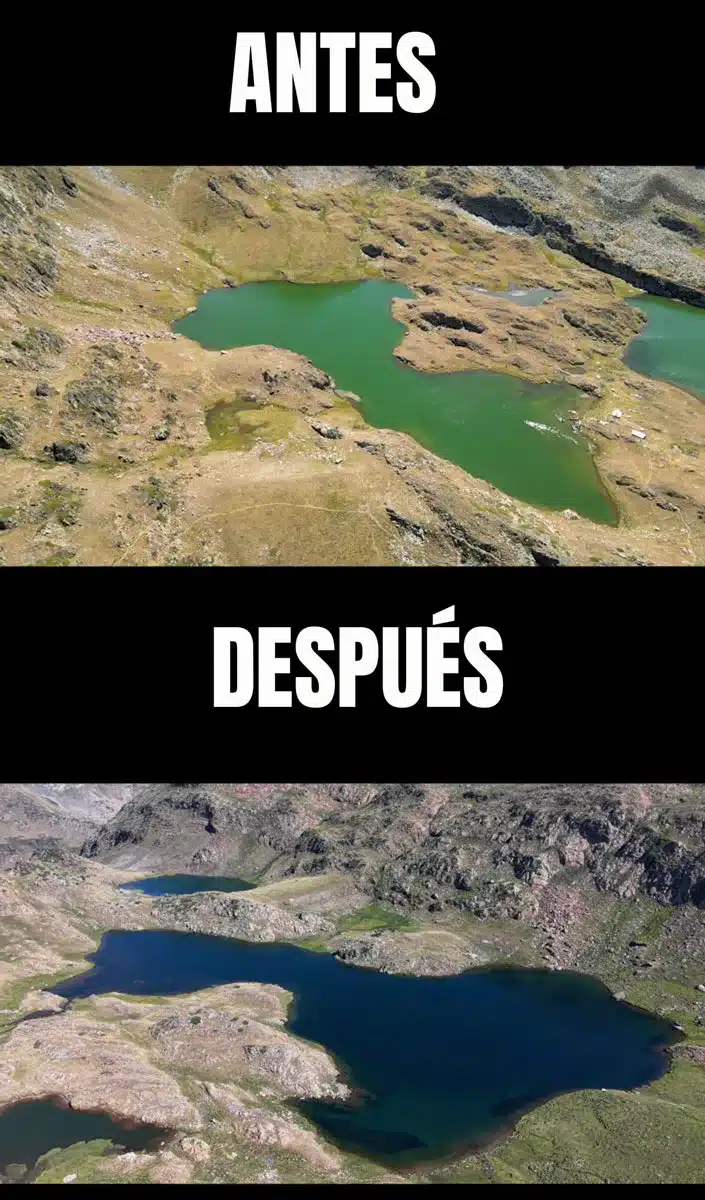 Imagen del antes y del después del tratamiento.