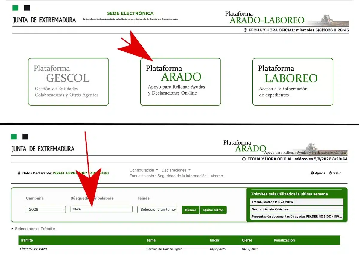 Paso a paso para acceder al trámite online.