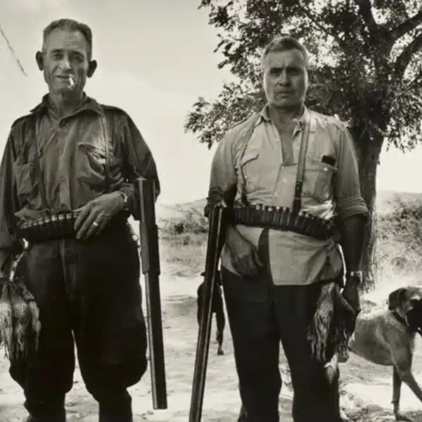 Cazadores de codorniz en los años 60.