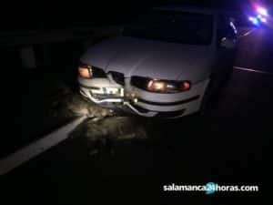 Dos conductores matan ocho jabalíes y salen ilesos en un  brutal accidente en Salamanca