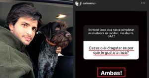 Carlos Sainz junior reconoce que es cazador en Instagram
