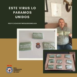 La Federación Española de Caza dona batas impermeables para luchar contra el coronavirus