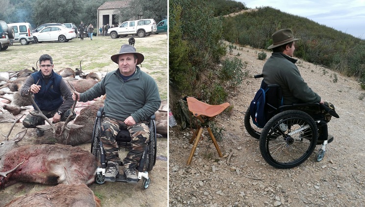 cazador silla de ruedas