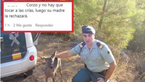 La Guardia Civil publica la foto de un agente con un corcino y los cazadores lo reprueban