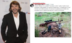 El actor Fernando Tejero vuelve a atacar a los cazadores en Twitter