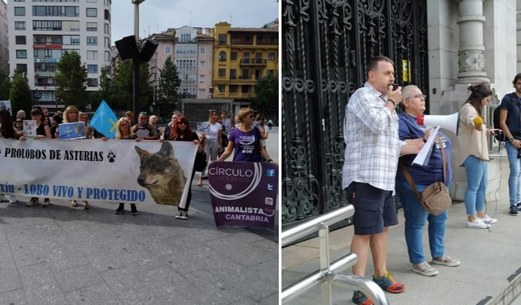 Nuevo ridículo animalista en una manifestación contra el control del lobo