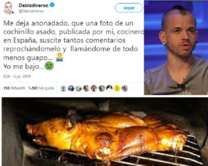 Llaman «asesino» al chef Dabiz Muñoz por publicar una foto de un cochinillo